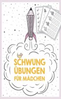 Schwungübungen für Mädchen ab 4 Jahren, Schwungübungsbuch zur Vorbereitung auf die Vorschule und den Kindergarten