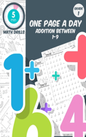 5 min math drills One page a day addition between 1-9