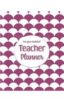 One Year Undated Teacher Planner: with Gradebook, Weekly and Monthly layouts purple