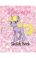 Unicorn Sketch Book: Pretty Pink Princess Journal Notebook Draw, Write, Doddle, Diary, Jotter, Blank pages 120 pages Children Girls Special Gift