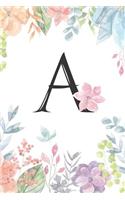 Monogrammed Floral A Journal by Crazy Beautiful Designs