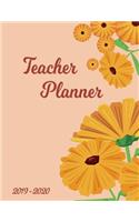 Teacher Planner: Lesson Organizer & Agenda for Class Organization and Planning - Weekly and Monthly Academic Year (July - August) - Calendula Flower Floral Cover (20