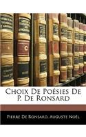 Choix De Poésies De P. De Ronsard