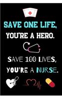 Save One Life, You're a Hero. Save 100 Lives, You're a Nurse.