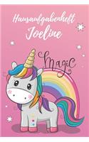 Hausaufgabenheft Joeline: personalisiertes Einhorn Hausaufgabenheft / Schülerplaner für 1 Schuljahr mit Wochenübersicht / mit 2x Stundenplan / DIN A 5 / 112 Seiten