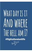 What Day Is It And Where The Hell Am I, Flight Attendant Life Journal: 6" X 9" Lined Blank Journal for Record Keeping