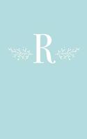 R: 110 Sketch Pages (6 x 9) - Light Blue Monogram Sketchbook Notebook with a Simple Floral Emblem - Personalized Initial Letter - Monogramed Sketchbook