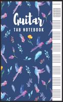 Guitar Tab Notebook: Blank 6 Strings Chord Diagrams & Tablature Music Sheets with Birds Themed Cover