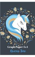 Graph Paper 4x4 Unicorn Time