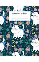 Composition Notebook: Primary Composition Notebook Grades K-2: Cute Caticorn Primary Journal for Girls and Children, Great for Writing, Drawing, Sketching, Doodling. PERF