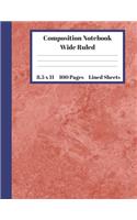 Composition Notebook Wide Ruled Lined Sheets