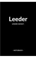 Leeder: Notizbuch, Notizblook, Notizheft, Notizen, Block, Planer - DIN A5, 120 Seiten - Liniert, Linien, Lined - Deine Stadt, Dorf, Region und Heimat