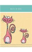 Notebook: Cute cats on yellow cover and Lined pages, Extra large (8.5 x 11) inches, 110 pages, White paper(4 Cute Cats on Yellow Notebook)