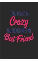 If You Think I'm Crazy You Should Meet My Bestfriend: Blank Lined Journal Notebook to Write in