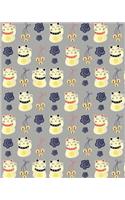 Journal Notebook Chinese Waving Cats Pattern 3: 172 Page Blank Journal 8 x 10 Size, Unlined For Journaling, Writing, Planning or Doodling.(41 More Artsy Plain Journals)