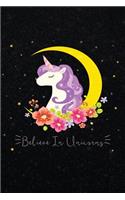 Believe in Unicorns: Notebook 120-Page Lined Sparkly Unicorn Journal(3 Unicorn Gifts)