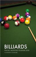 Billiards Pocket Monthly Planner 2018