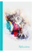 Relaxation: Cat Nap Journal/Notebook 5.25"x8"(38 Watercolor Journal)