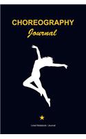 Dance choreography teacher journal: Dancing girl cover lined notebook to write in - Dual page template dancers gift idea