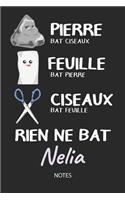 Rien ne bat Nelia - Notes: Noms Personnalisé Carnet de notes / Journal pour les filles et les femmes. Kawaii Pierre Feuille Ciseaux jeu de mots. Fournitures scolaires, premier
