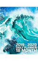 18 Month Daily Planner: June 2019 - December 2020 Blue Wave Ocean Surf 18 Month Daily Organizer Calendar Agenda 8x10 For work, travel, school or home Monthly Yearly Views T