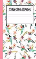 Cute Floral Composition Notebook For Girls