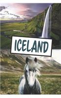 Iceland: Blank lined travel journal