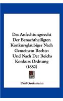 Das Anfechtungsrecht Der Benachtheiligten Konkursglaubiger Nach Gemeinem Rechte