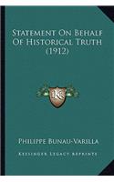 Statement on Behalf of Historical Truth (1912)
