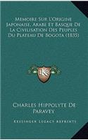 Memoire Sur L'Origine Japonaise, Arabe Et Basque De La Civilisation Des Peuples Du Plateau De Bogota (1835)