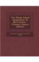 The Rhode Island Emigration to Nova Scotia