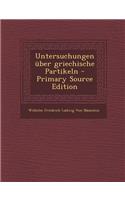 Untersuchungen Uber Griechische Partikeln