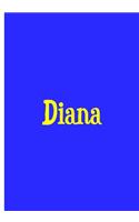 Diana - Blue Notebook / Journal / Extended Lined Pages / Soft Matte Cover: An Ethi Pike Collectible: Custom Names