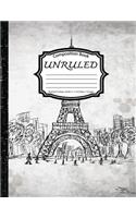 Unruled Composition Book: Notebook College ruled: Eiffel Tower Drawing: (Notebook 8.5 x 11 inch, Paper 150 pages)