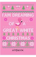 I´am dreaming of a great white christmas: Pink Flamingo - Journal for writing I Composition Book I Lined paper with integrated page numbers l Narrow Ruled I Diary I 120 Pages I "6x9" I A5 I 