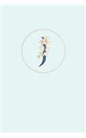 J: 110 College-Ruled Pages (6x9) - Monogram Journal and Notebook with a Light Blue Background and Simple Vintage Elegant Design - Personalized Initial 