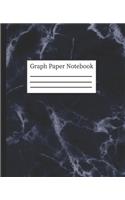 Graph Paper Notebook: 5x5 Grid Paper, Quad Ruled Graphing Composition Book for School College Students: 7.5" x 9.25" 100 Pages, Pretty Navy Marble