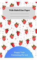 Cute Strawberry Theme Wide Ruled Line Paper