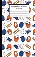 Composition Notebook Dot Grid Paper: Cool Baseball Design in 8.5"x11" on Dotted Paper - School Journal, Design and Work Book, Graphing Pad, Planner, Math Book, Bullet Journaling for Stu
