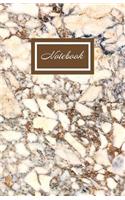 Notebook: Cream/Brown Marble Softback Notebook 100 Lined Pages 5.5" x 8.5" (Diary Notepad Journal)