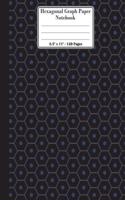 Hexagonal Graph Paper Notebook. 8.5" x 11". 120 Pages: Dark Blue Hexogons Pattern Cover. 1/2 Inch Hexagons. Organic Chemistry Hexagon Paper, Quilting Design Paper, Creative Crafts, Honeycomb Paper, Game 