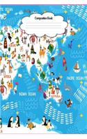 Map Composition Book: 6x9 World Map Notebook, Lined Planning Journal, Stylish Note Book for Mother's, Father's, Teachers, Students - Ideal for Notes, to Do Lists, or Jour