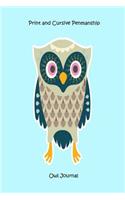 Print and Cursive Penmanship Owl Journal