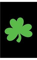 Blank Notebook - 100 Pages - Shamrock on Black