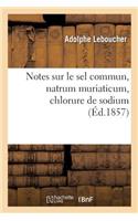 Notes Sur Le Sel Commun, Natrum Muriaticum, Chlorure de Sodium