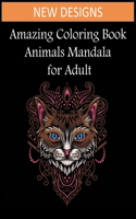 Amazing coloring book animals mandala for adult