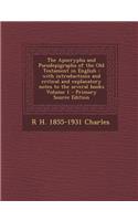 The Apocrypha and Pseudepigrapha of the Old Testament in English