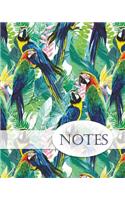 Notes, Parrot Notebook. Notebook, Lined Pages, Note Pad, Journal: 100 lined pages, Notebook / Journal