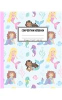 Composition Notebook: Mermaid Notebook For Girls