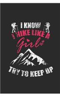 I Know I Hike Like A Girl: Hiking Notebook, Blank Lined (6" x 9" - 120 pages) Sports Themed Notebook for Daily Journal, Diary, and Gift